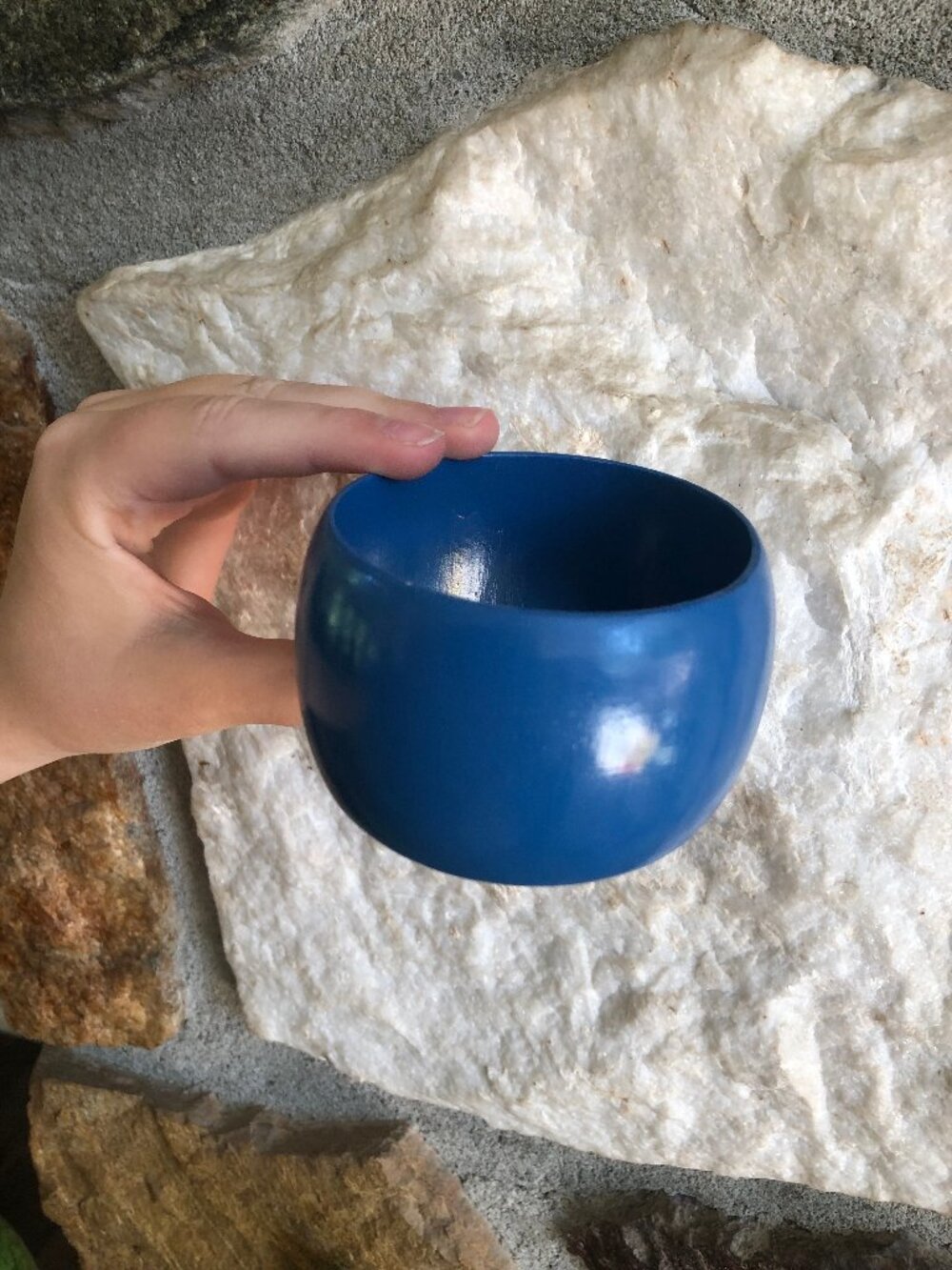 Chunky Powder Blue Wooden Cuff Bracelet – Vintage Find